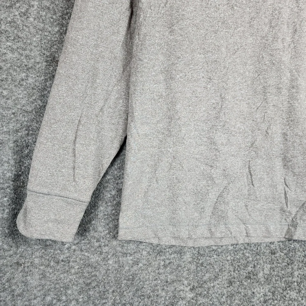 Banana Republic Henley Mens L Gray Long Sleeve Cotton Blend Heathered EUC